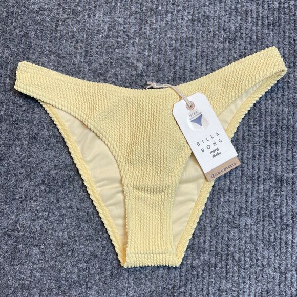 Billabong Size Small Bikini Bottom Yellow Summer High Hike Medium Coverage NEW - Picture 1 of 7